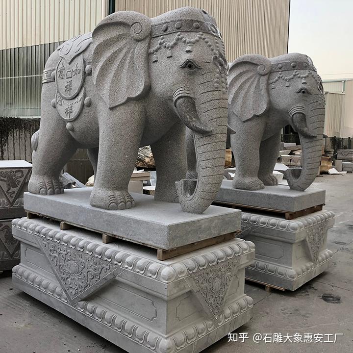 招财石雕大象石大象的寓意及幸福感的取名方法